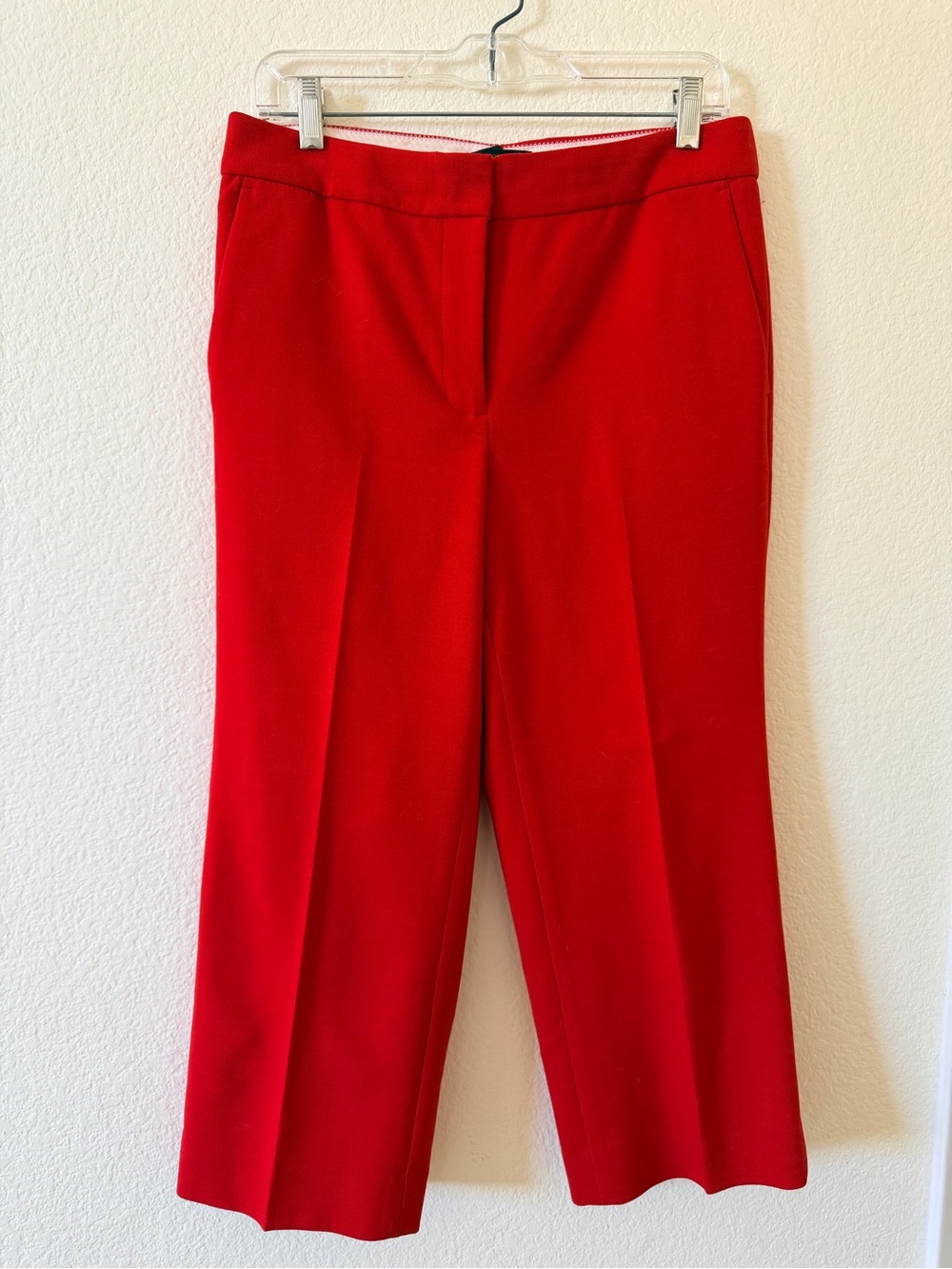 ❤️ J. Crew Women's Red Wide-Leg Cropped Pants (Size 10P)